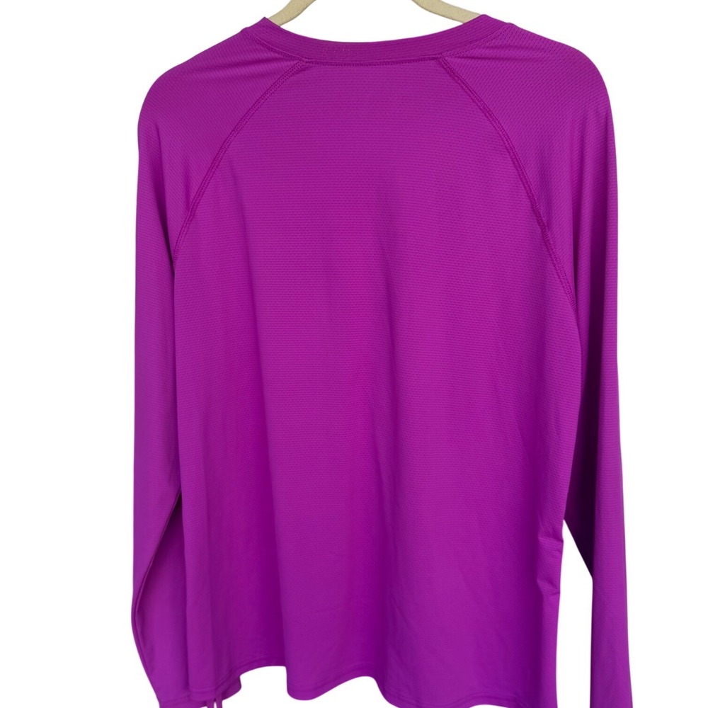 Sol Borne Womens 1X Magenta Purple Quarter Zip Sun Shirt Long Sleeve Side Cinch - Picture 5 of 9